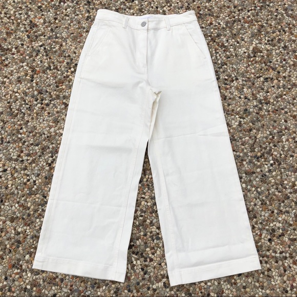 Everlane Pants - Everlane Sz 10 Wide Leg Crop Pants Bone White NWOT